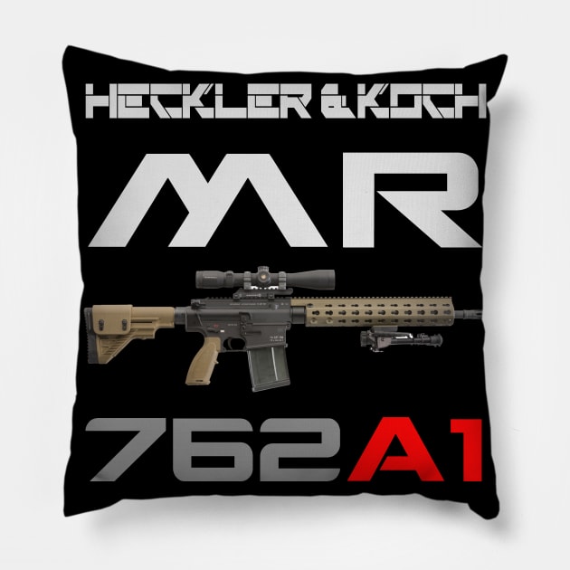 Assault Rifle HK MR 762 A1 Pillow by Aim For The Face