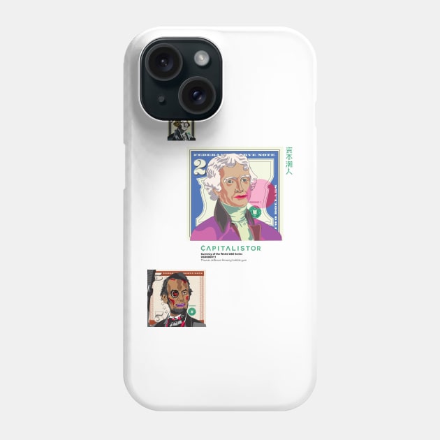 USD000011 - Thomas Jefferson blowing bubble gum Phone Case by Capitalistor