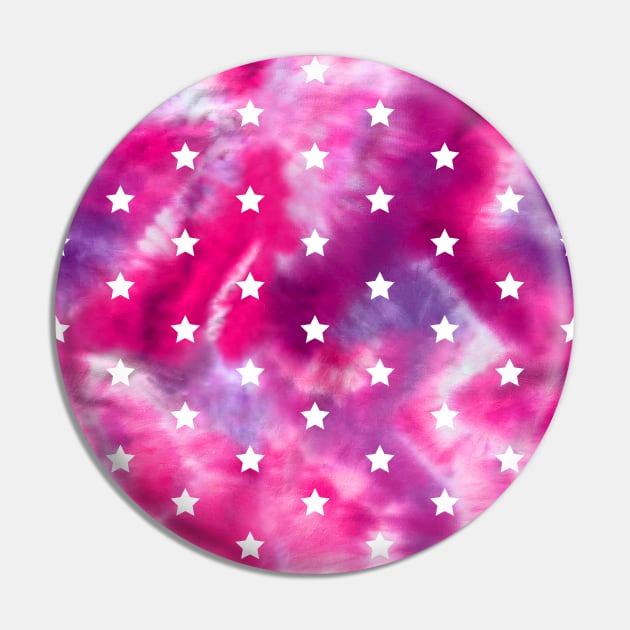 Pink Tie-Dye and Stars Pin by Carolina Díaz
