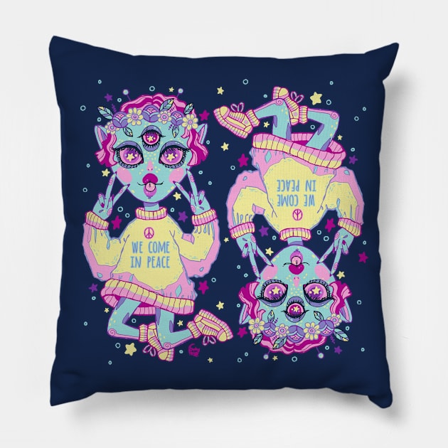 We Come in Peace Pillow by DajonAcevedo