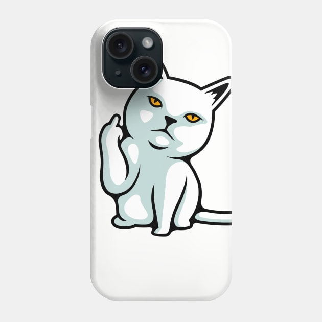 FU cat funny rude hand gesture Phone Case by pickledpossums