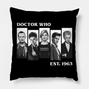 Doctor Who Est 1963 Classic Black Pillow