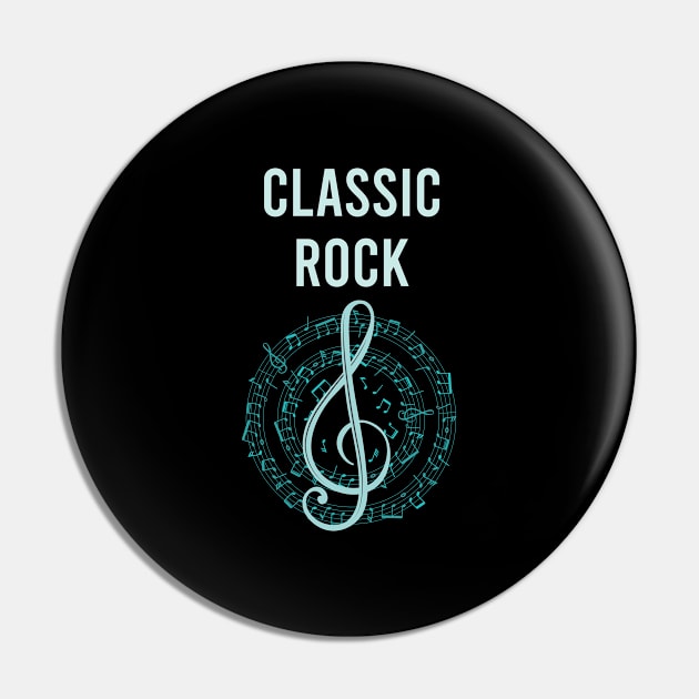 Music Note Circle Classic Rock Pin by Hanh Tay