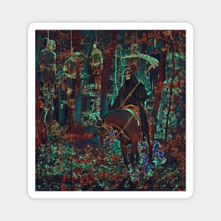 Grim reaper on horseback in the forest Magnet