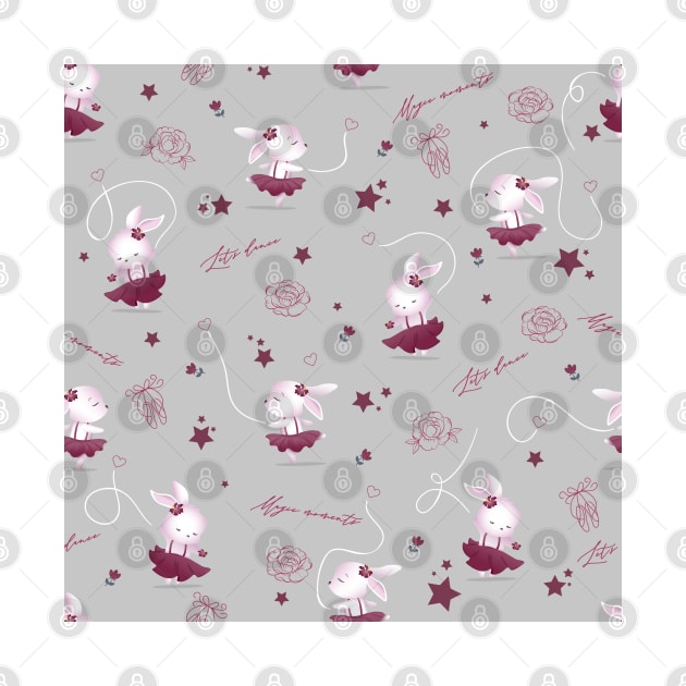 Magic moments with cute bunnies grey by Arch4Design