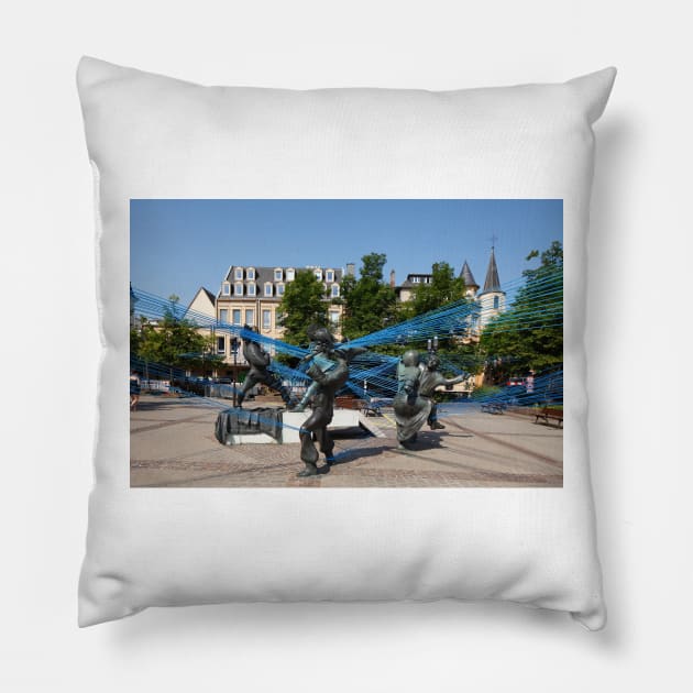 Luxembourg; City; Place; old town; Houses; Place du Theater Pillow by Kruegerfoto