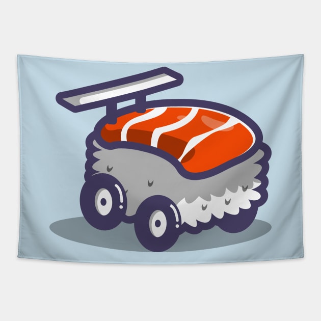 sashimi racing car Tapestry by fflat hds