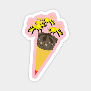 Ice Cream and Bees Magnet