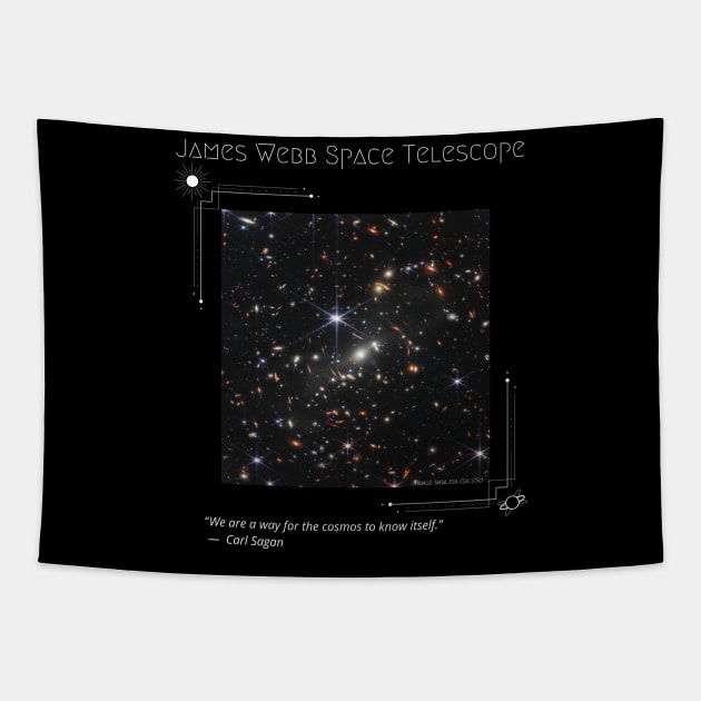 James Webb Space Telescope First Image - Sagan Quote Tapestry by Smagnaferous