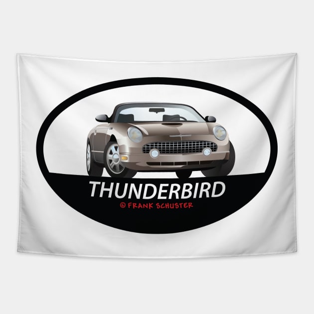 2002-2005 Ford Thunderbird in Oval Patch Tapestry by PauHanaDesign