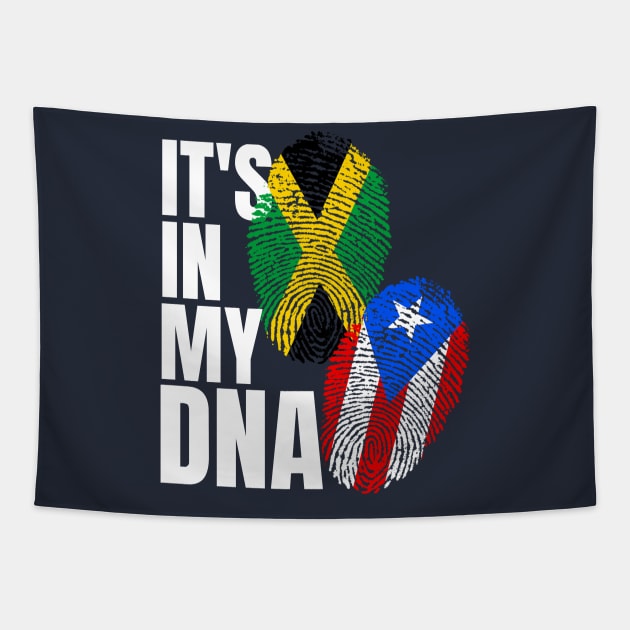 Jamaican Plus Puerto Rican Flag DNA Heritage Gift Tapestry by Just Rep It!!