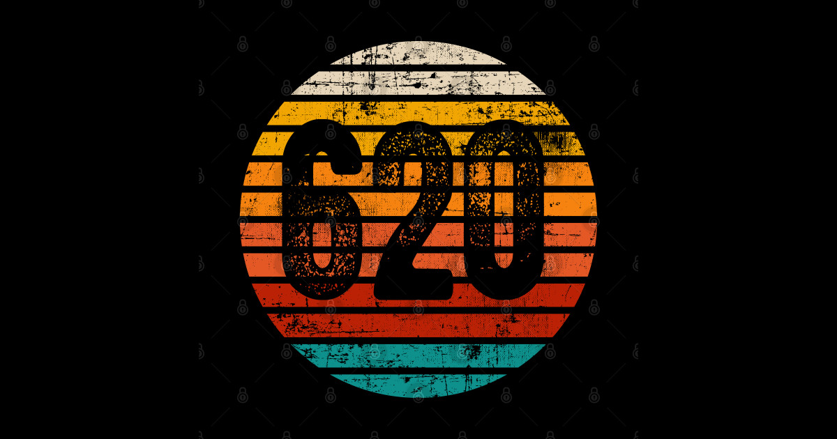 Distressed Vintage Sunset 620 Area Code 620 Area Code Sticker