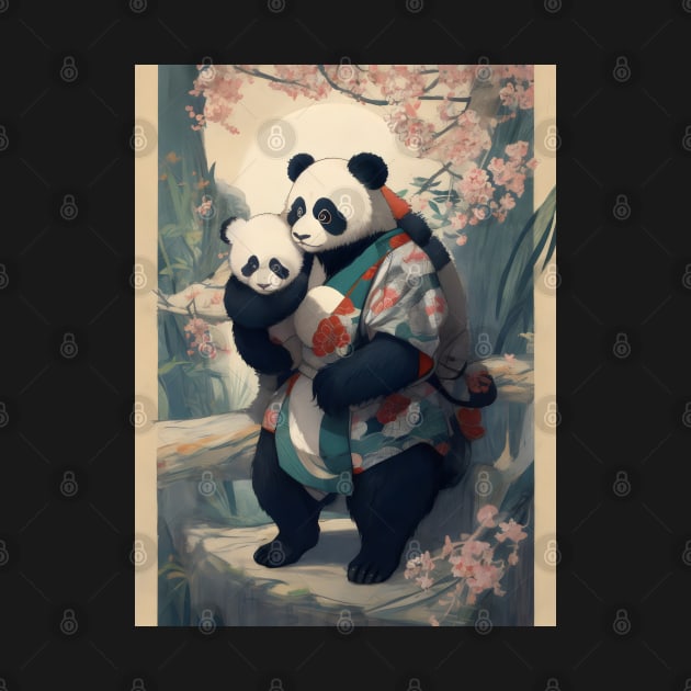 Japanese panda mother by Spaceboyishere