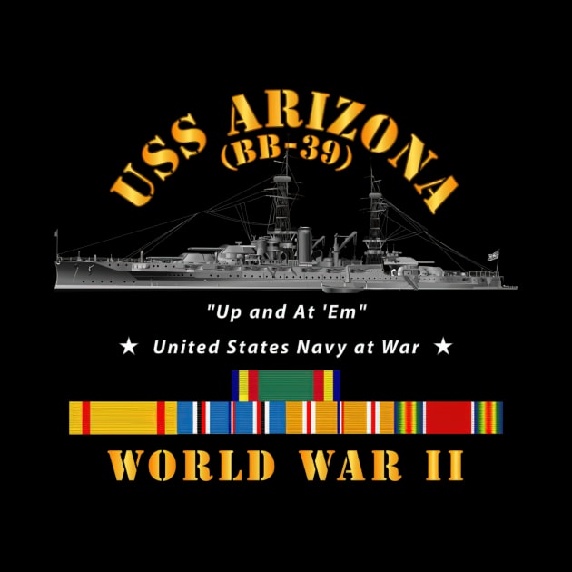 Battleship  USS Arizona WWII w SVC Ribbons by gladbinnacle