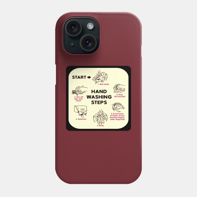 Hand Washing Steps Phone Case by TheDaintyTaurus