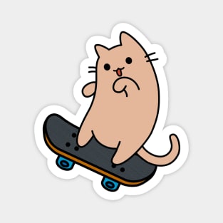 Cat and Skateboard Skateboarding Fun On Board Cat Skateboarder Magnet