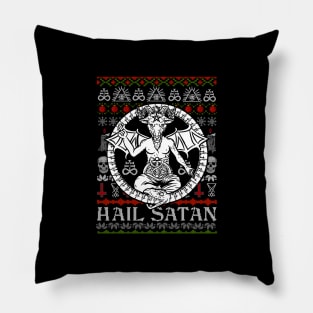 Satanic Christmas - Hail Satan Ugly Sweater Pillow