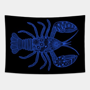 Lobster (black and blue horizontal) Tapestry