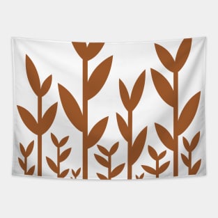 Brown leafy tree plant shoots pattern Tapestry