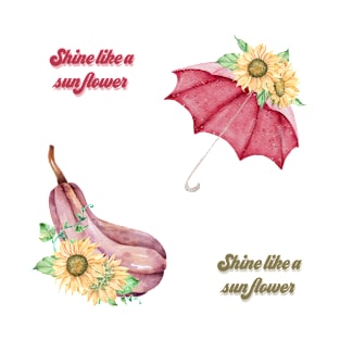 shine like a sunflower stickers pack T-Shirt