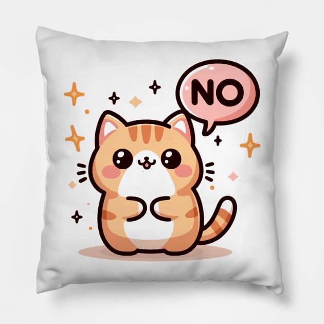 Sweet No Cat Pillow by PhotoSphere