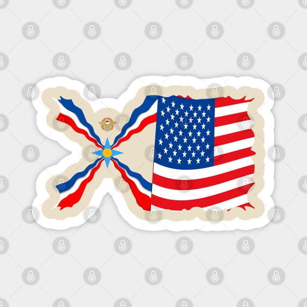 Assyrian American Flags Magnet by doniainart