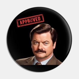 Ron Approves Funny Design Pin