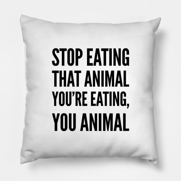 VeganZEN | Stop Eating Animals Pillow by veganzen