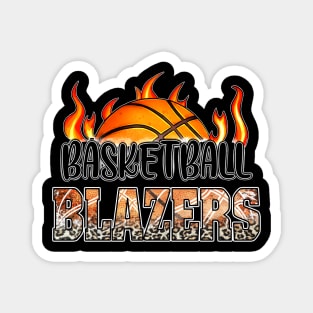 Classic Basketball Design Blazers Personalized Proud Name Magnet