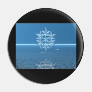 Fractal Snow Crystal on an Icy Sea Pin