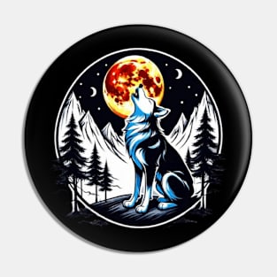 wolf howling at moon gift ideas tees hoodies and more Pin