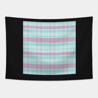 Pastel Aesthetic Calan 2 Hand Drawn Textured Plaid Pattern Tapestry