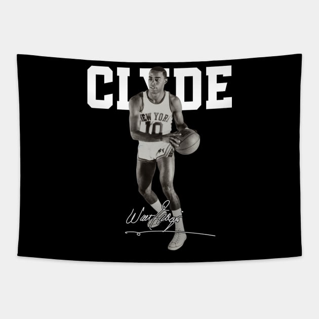 Walt Frazier The Clyde Basketball Legend Signature Vintage Retro 80s 90s Bootleg Rap Style Tapestry by CarDE