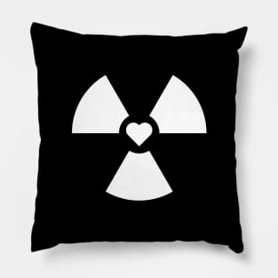 Radioactive Sign Radiation Symbol Nuclear Hazard Heart Pillow