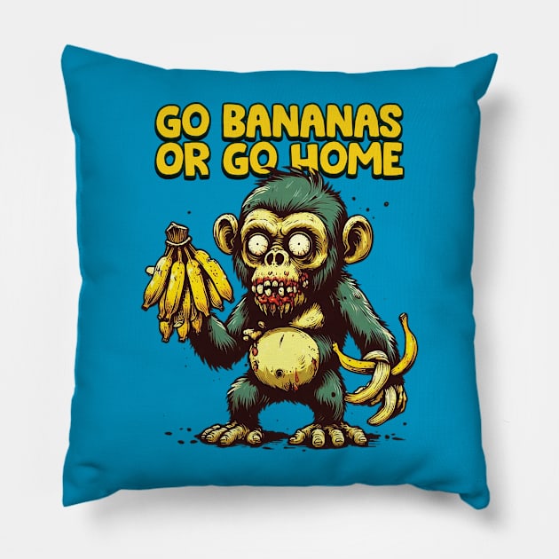 Go Bananas or Go Home Pillow by Trendsdk