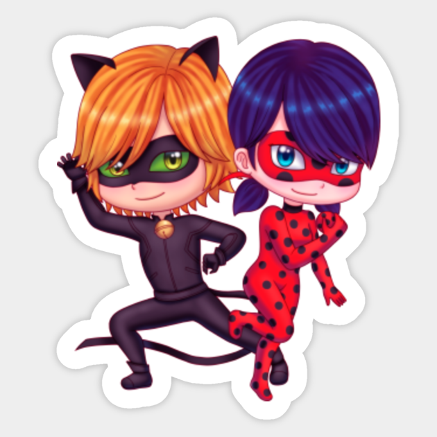 Ladybug and Chat Noir - Miraculous Ladybug - Sticker | TeePublic