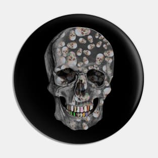 Happy Skull Pattern (black) Pin