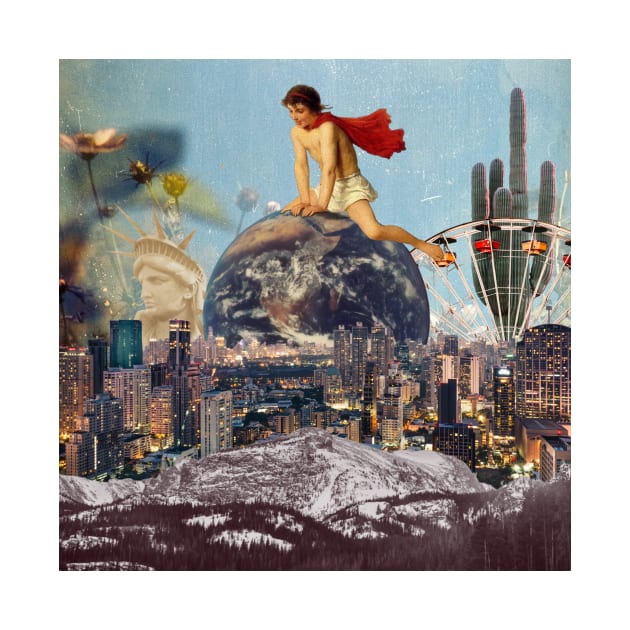 On The Pinnacle Top Of The World, Collage Surreal Art! by Amourist