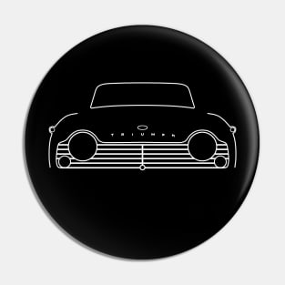 Triumph TR4A classic car outline graphic (white) Pin