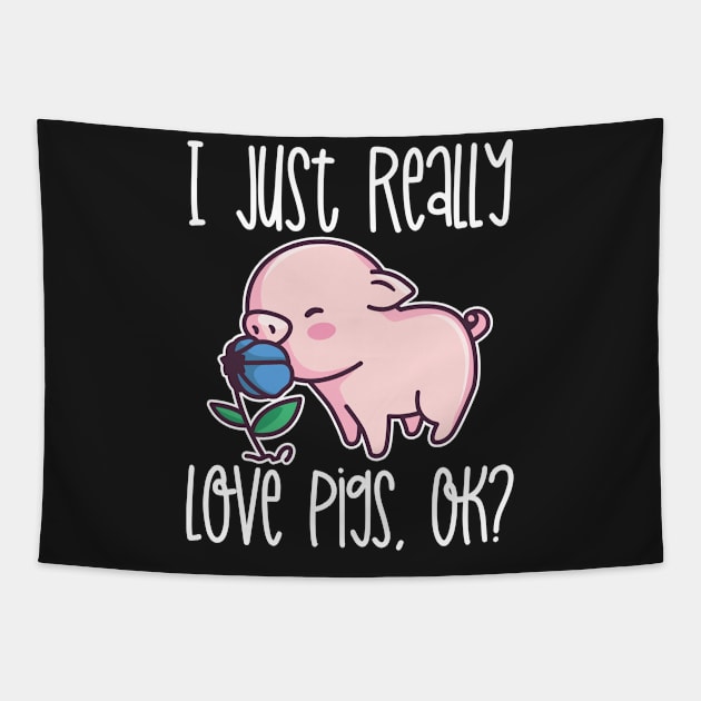I Just Really Love Pigs, OK? graphic Tapestry by theodoros20