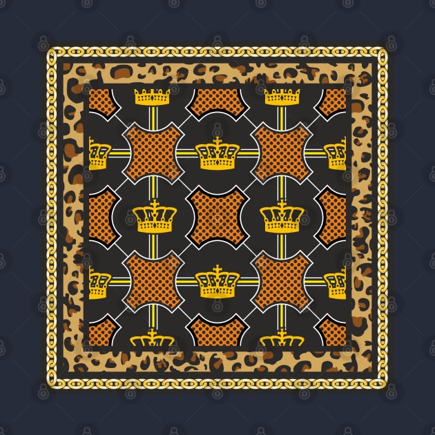 Leopard,chain, crown pattern by ilhnklv