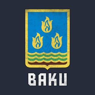 Baku / Azarbaijan \ Retro Faded Style Flag Design T-Shirt