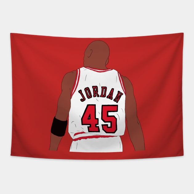 Michael Jordan 45 Back-To Tapestry by rattraptees