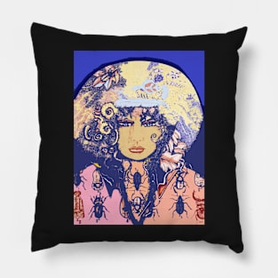Hurdy-gurdy Girl with Beetles Pillow