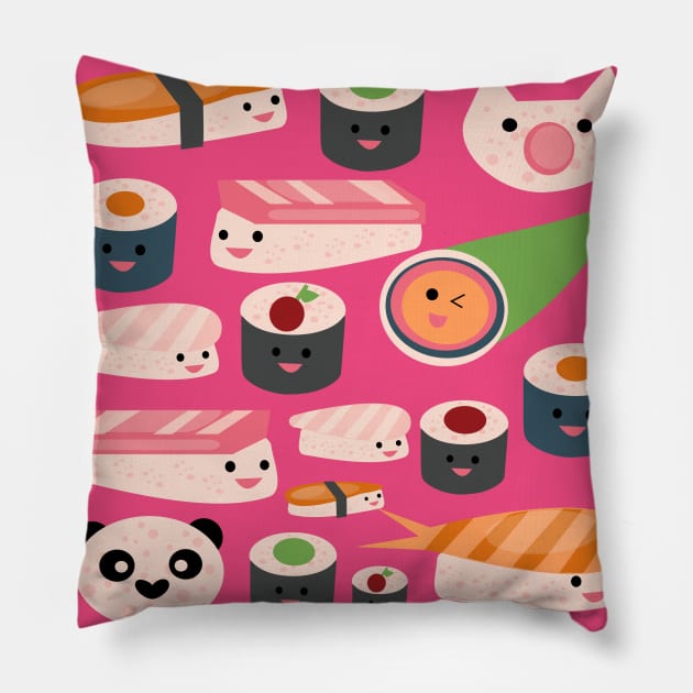 Kawaii sushi Pillow by bruxamagica