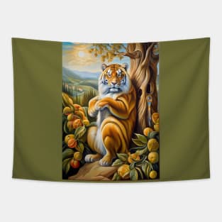 Majestic Reverie: Tiger's Oasis Tapestry