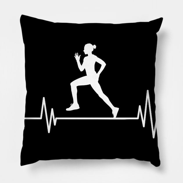 runner heartbeat Run Funny ,Running heartbeat, Pillow by mezy