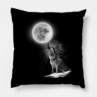 Bitcoin Moon Wolf Cryptocurrency Pillow