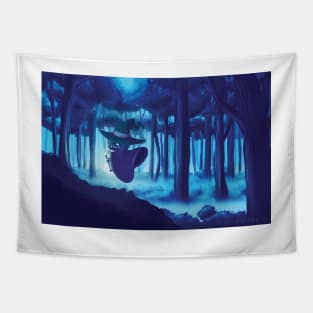 Lantern in the Woods Print Tapestry