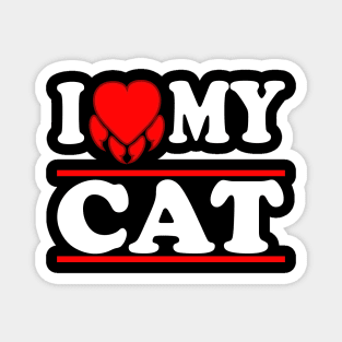 I Love My Cat design -Heart Nail- For Women, Men, and Kids Magnet